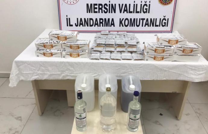 MERSİN’DE SAHTE İÇKİ VE GÜMRÜK KAÇAĞI MAKARON ELE GEÇİRİLDİ