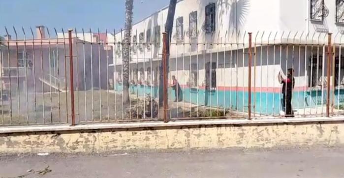 SAĞLIK OCAĞI BAHÇESİNDE ÇIKAN YANGIN KORKUTTU