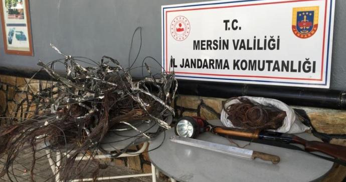 MERSİN’DE KABLO HIRSIZLARI YAKALANDI