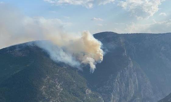 TARSUS’TAKİ ORMAN YANGININDA SOĞUTMA ÇALIŞMASI DEVAM EDİYOR