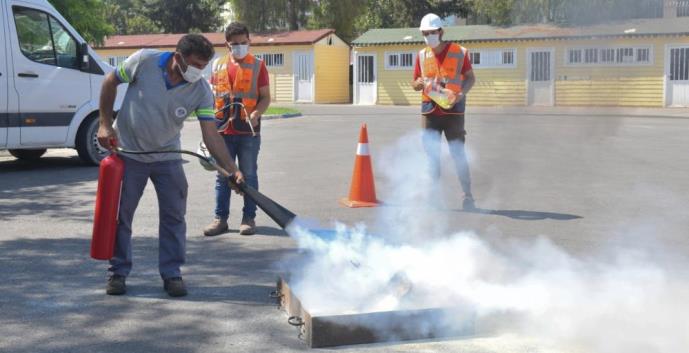 YENİŞEHİR BELEDİYESİ PERSONELİNE YANGIN TATBİKATI