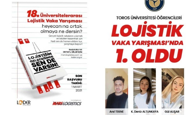 TOROS ÜNİVERSİTESİ ÖĞRENCİLERİ LOJİSTİK VAKA YARIŞMASINDA BİRİNCİ OLDU