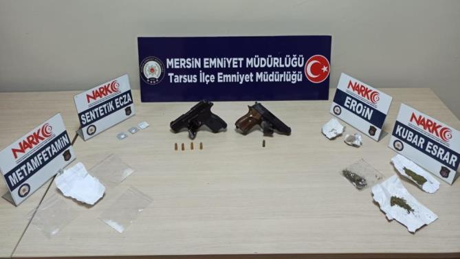 Tarsus’taki uygulamalarda el bombası ve uçaksavar fişeği ele geçirildi