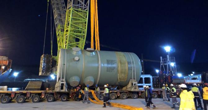 İkinci güç ünitesinin reaktör basınç kabı Akkuyu NGS’ye ulaştı