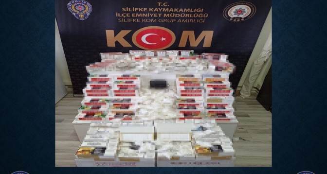 Mersin’de 37 bin adet sahte bandrollü makaron ele geçirildi