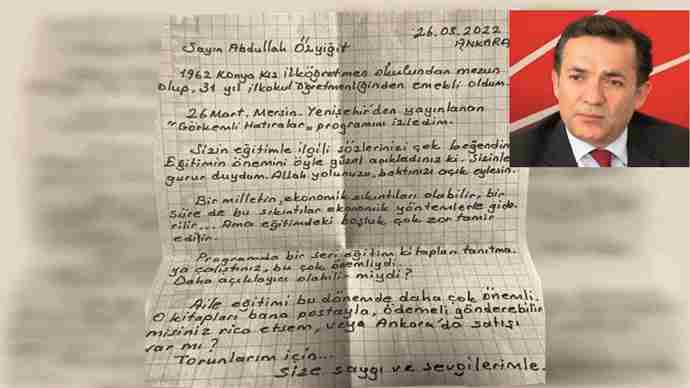 Başkan Abdullah Özyiğit’i duygulandıran mektup