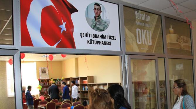 İdlib şehidi İbrahim Tüzel’in ismi kütüphaneye verildi