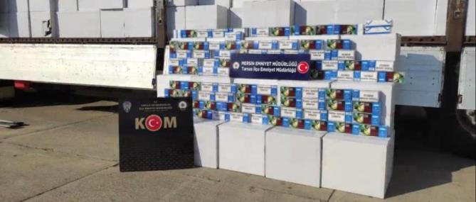 Mersin’de 18 milyon makaron ele geçirildi