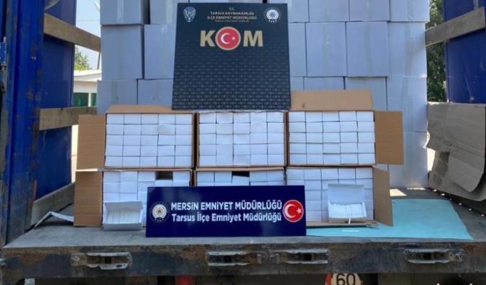 Mersin’de 10 milyon boş makaron ele geçirildi