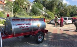 Anamur’da köylülere yangına ilk müdahale için su tankeri dağıtıldı