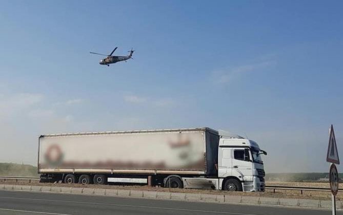 Mersin’de jandarmadan helikopterli trafik denetimi
