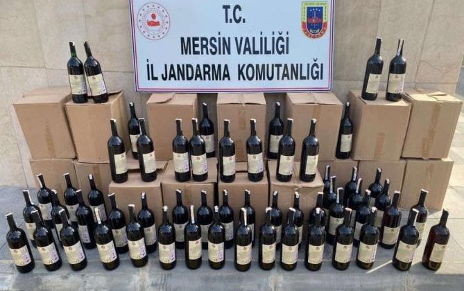 Mersin’de 540 litre kaçak içki ele geçirildi