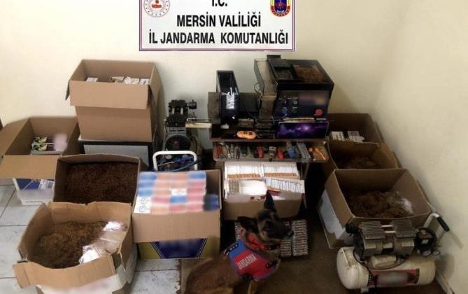 Mersin’de kaçak makaron operasyonu