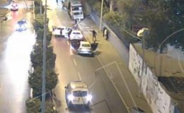 Sokak ortasında önce kavga sonra kovalamaca