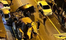 Belediyenin kepçesini çalıp, 3 araca çarpan şüpheli tutuklandı