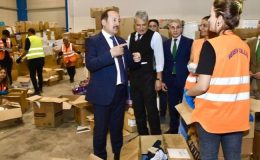 Vali Pehlivan, AFAD Lojistik Merkezinde incelemelerde bulundu