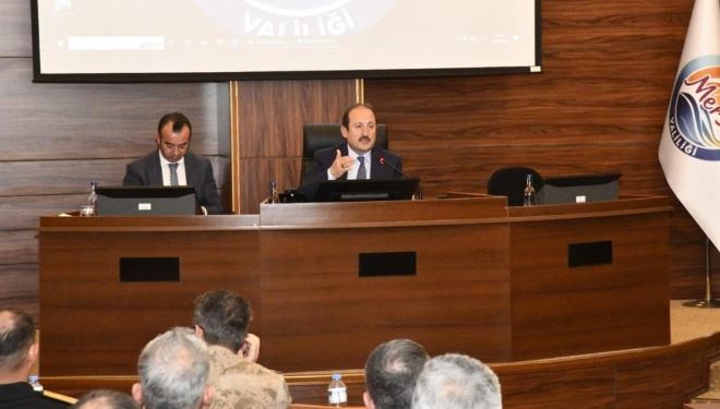 Mersin’de Vali Pehlivan başkanlığında seçim güvenliği toplantısı yapıldı
