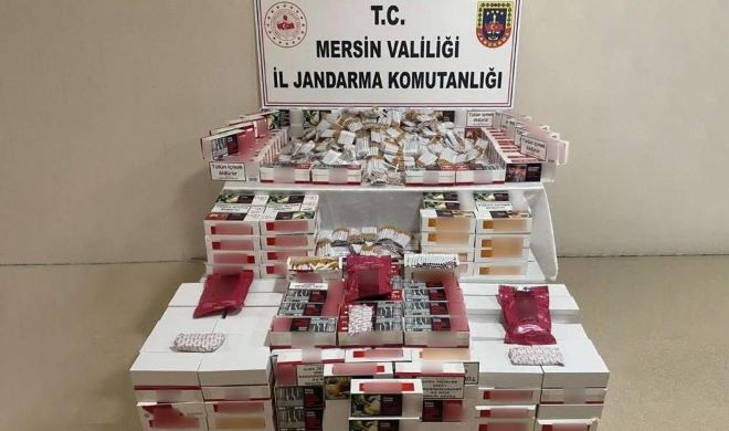 Mersin’de kaçak sigara ve sahte içki operasyonu