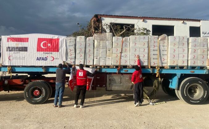Türk Kızılay’ın yardımları, Refah Sınır Kapısından Geçişi Başladı