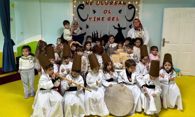 Anamur Müftülüğüne bağlı Kurslarda ki minikler Mevlana’yı andı
