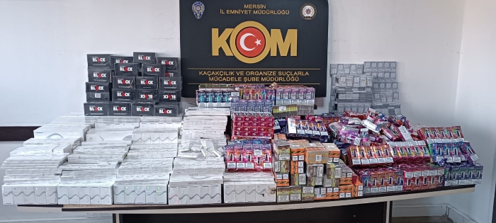 Mersin Polisi binlerce gümrük kaçağı ürün ele geçirdi
