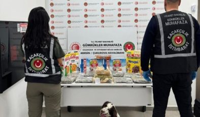 Yurt dışından Uçakla Mersin’e gelen yolcunun çantasında uyuşturucu çıktı