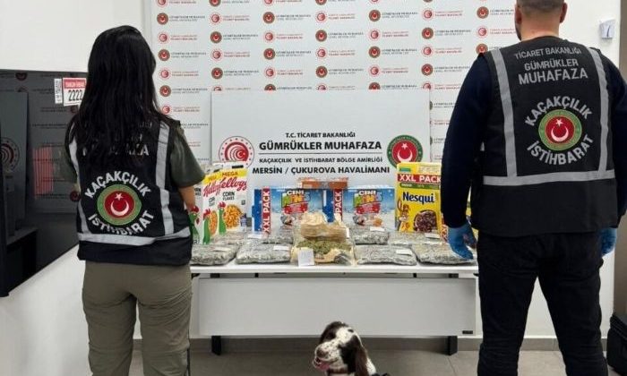 Yurt dışından Uçakla Mersin’e gelen yolcunun çantasında uyuşturucu çıktı