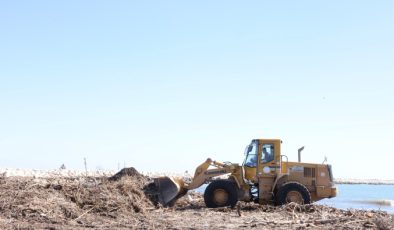 Mersin Millet Bahçesi sahili balçıktan temizleniyor