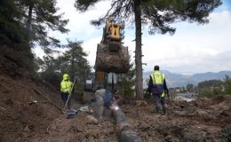 MESKİ’den heyelanda zarar gören içme suyu hattına müdahale